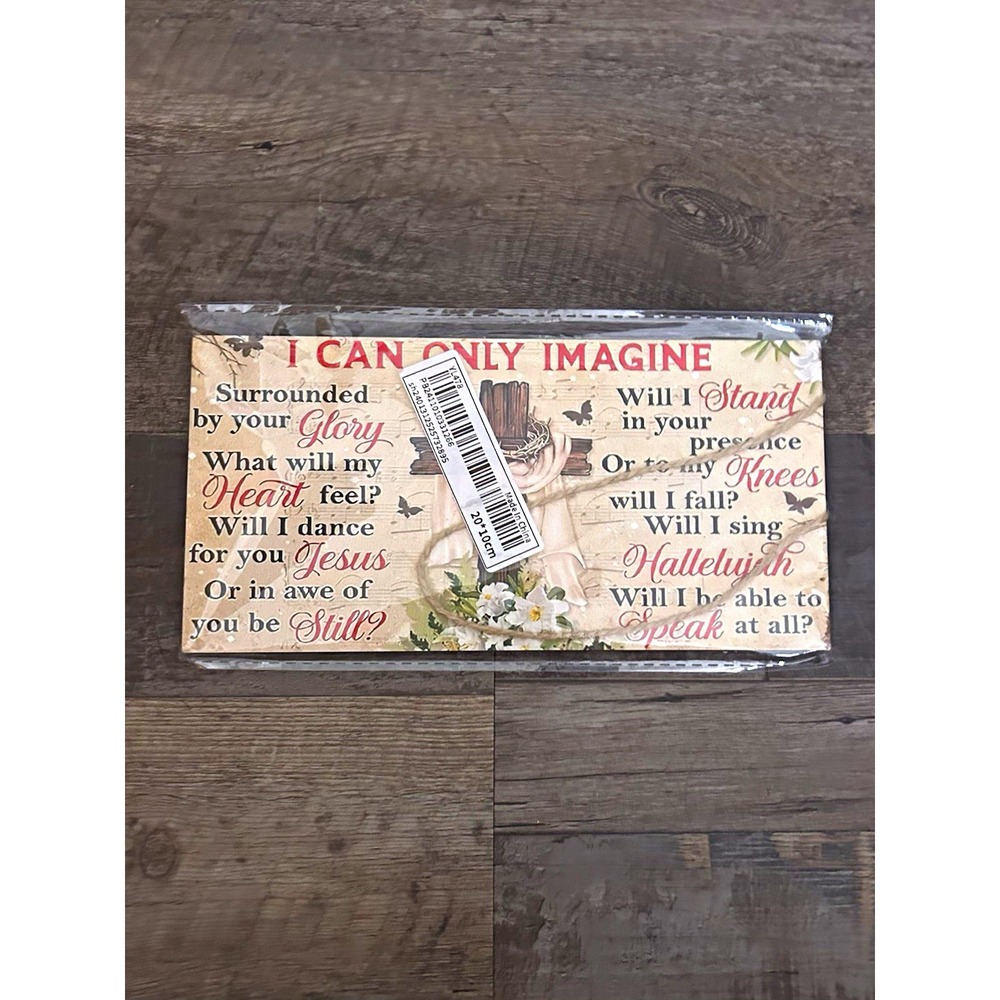 "I Can Only Imagine" Rustic Christian Wood Hanging Sign 20x10cm YL478
